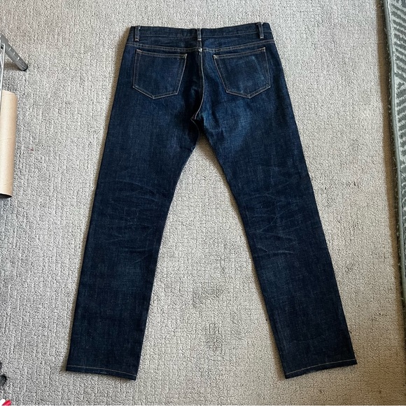 A.P.C. France Mens Petit Standard Japanese Selvedge Denim Jeans Sz 33 Raw Indigo - Picture 8 of 13
